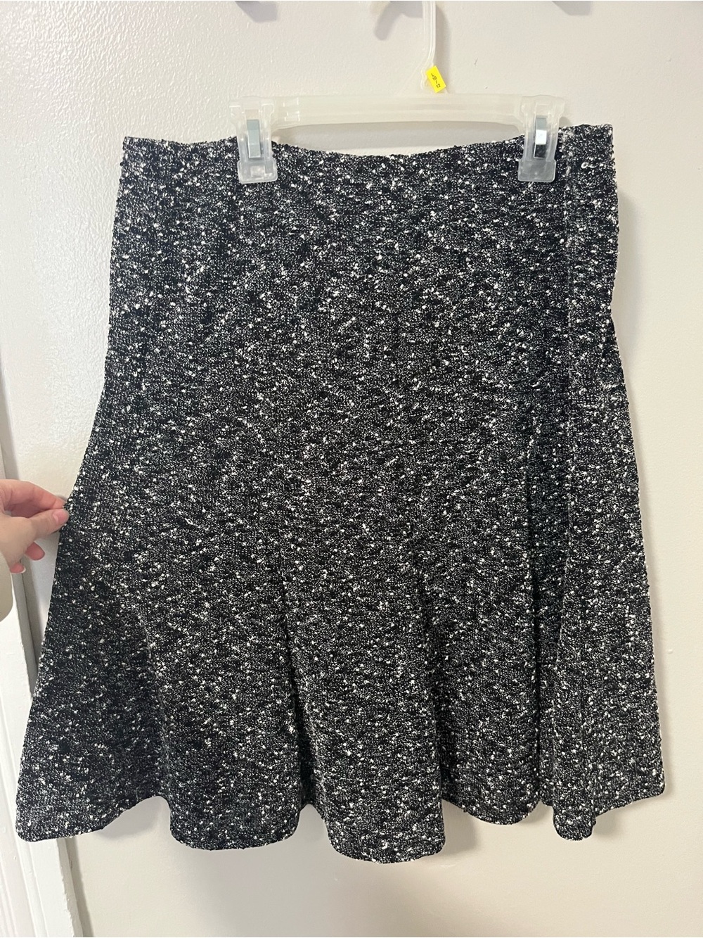 dressbarn Black and White Speckled Skater Skirt